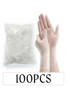 100pcs Disposable PVC Gloves, Waterproof & Durable, Suitable For Kitchen, Cleaning, Dishwashing, Painting, Crafts, Household Essential