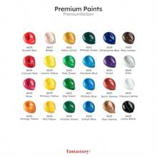 Fantastory Acrylic Paint Set 24 Colors 2oz 60ml Professional Craft Paint Art Supplies Kit For Adults Canvas Fabric Rock Glass Stone Ceramic Model Wood Painting With 12 Brushes