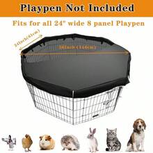 Funda para bolgrafo para perro con tela duradera y red de malla, proporciona sombra y , la cubierta superior para corral para perro se adapta a todos los 8 paneles de 24 pulgadas de ancho, bolgrafo de ejercicio para mascotas en interiores y exteriores, fcil de montar, negro - Negro - Ver 7