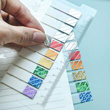 200 قطعة/عبوة ملصقات لاصقة شبه شفافة ذات تدرج هولوغرافي، مناسبة لتمييز الكتب المدرسية، تصنيف لوازم المكتب، تدوين الملاحظات والفهرسة