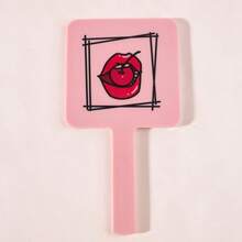 1 pieza Espejo de maquillaje con diseño floral lindo, espejo de mano portátil para maquillaje, regalo de cumpleaños ideal para familiares y amigas, adecuado para parientes, amigos, colegas, novias, padres, maquillaje, económico, decoración de habitación, tocador, viaje, dormitorio, accesorios de maquillaje, espejo, espejo de maquillaje, mini espejo, espejo pequeño, espejo de mano