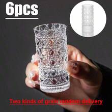 1pc 30ml Luxury Embossed Glass Wine Cup, Gem Pattern Glass Wine Glass, High-End Creative Wine Glass, Small Wine Cup, One-Sip Mini Wine Cup, Home Use Wine Glass, Suitable For Party, Music Festival, Bar, Nightclub