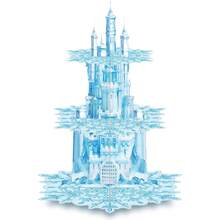 Set, Christmas Winter Party Cupcake Stands Frozen Birthday Party Decorations: 3-Tier Snowflake Winter Wonderland Theme Cupcake Holders For Princess Party Favors, Blue Castle Toppers Cup Cake Tower Stand - Multicolor - View 10