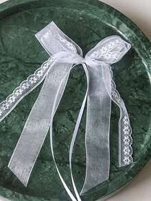 10/1件蕾丝蝴蝶结婚礼车椅派对装饰DIY，适用于蛋糕、糖果和礼品包装 - 彩色 - 查看 3