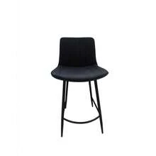Silla alta para barra acolchonada con respaldo en negro, asiento moderno y cómodo, ideal para barra de cocina o comedor, diseño elegante y funcional, fácil de limpiar - Negro - Ver 1