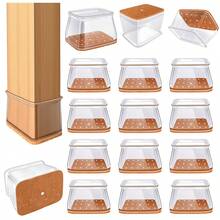 4/8 件矩形椅腿地板保护垫，隔音硅胶椅腿盖，防刮棕色毛毡家具垫（适用于硬木地板），椅腿家具滑块，适用于厨房、客厅、卧室、咖啡厅