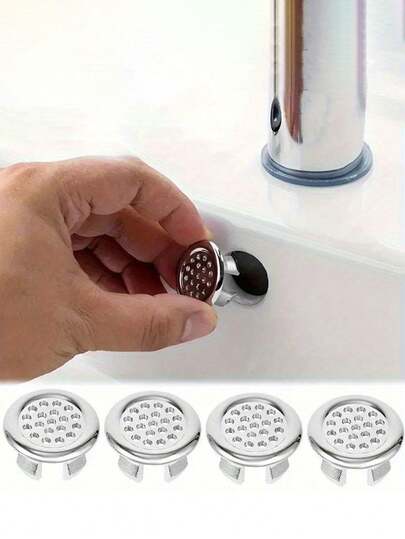Overflow Cover Bathroom Basin Sink Overflow Cover Sink Overflow Ring Bathtub Drain Strainer Washbasin Overflow Ring Bathroom Vanity Sink Basin Overflow With Ceramic Basin Sink Hole Cover Round Hole Drain Cap Suitable For 22-24Mm Drain Holes For Kitchen And Bathroom Sinks Easy To Install Durable And Corrosion-Resistant Home Bathroom Decor Basin Accessories