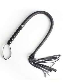 95厘米软PU皮革手柄专业马鞭、马鞭、蛇鞭、训练鞭、手工编织可重复使用马鞭，适用于训练、练习和户外游戏，易于使用和操作的马术配件、道具