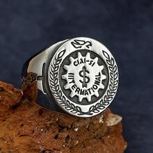 1 buah cincin stainless steel ukuran AS, gaya modis, cocok sebagai hadiah untuk teman, kolega, ayah, ibu, pacar, dan pasangan. - Perak - View 4