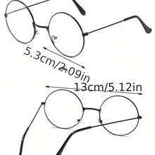 1 Piece Unisex Round Metal Frame Glasses, Solid Color Full Frame Copper Alloy Frame, Fashionable Daily Wear Glasses, Women's Glasses Frame, Fashion Accessories, Casual Glasses, Minimalist Design, Fashion Glasses, High-Quality Metal, Durable Glasses, Round Frame, Unisex Glasses, Fashion Glasses, Men's Accessories - kính tròn - Xem 5