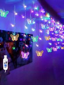 1pc Magical Butterfly LED String Light - 96 LEDs, USB, Copper Wire Fairy Lights For Room, Bedroom, Christmas, Wedding, Party, Dorm, Patio Decor (No Remote, No Battery) - Multi-color light - View 13