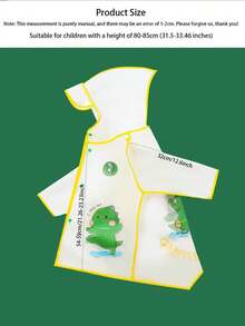 Kids Hooded Raincoat - EVA Lightweight Breathable Poncho, Cartoon Fun Loose Design, All-Season Rainy Outdoor Daily, Easy Wash - Multicolor - View 14