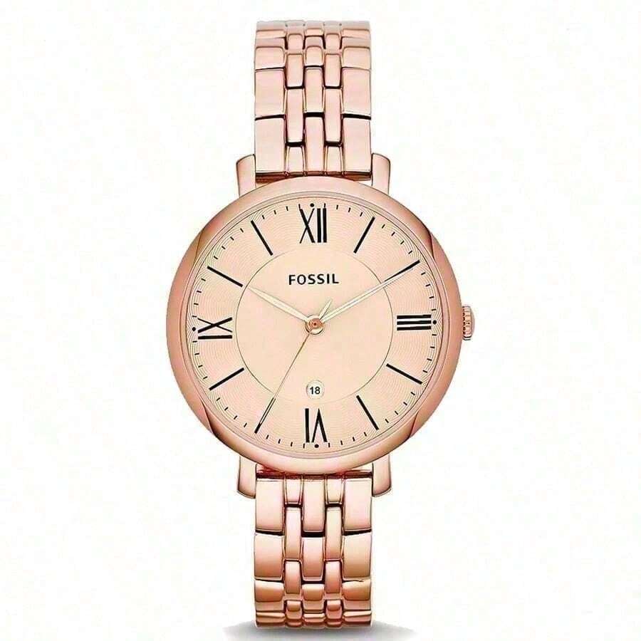 Fossil Women's Quartz Stainless Steel Three-Hand Watch Stainless Steel Case/Glass Mirror ES3435 - Rose Gold - View 1