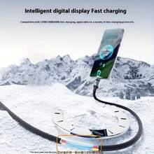 120W Ultra Fast Charging USB A-To-Type-C Cable, With LED Digital Display, Matte Surface, Data Synchronization, USB Power Supply, 6A High Current, Compatible With Xiaomi, POCO, Etc - C to C - 查看 6