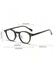 1副透明镜片眼镜，黑色长方形无度数眼镜，男女通用时尚配饰，PC（聚碳酸酯）镜框和镜片 - 黑色 - 查看 7