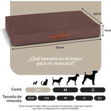 Cama Antiestrs de Foam para Perro y Gato, Colchoneta para Mascota Lavable Azul, Mediano - Chico + Café - Ver 5