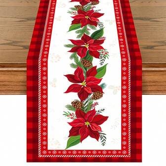 AFYPRTY 1pc Christmas Table Runner Christmas Party Decoration Table Runner Merry Christmas Tablecloth Polyester Cloth Party Table Runner Christmas Gift Dining Table Decorative Tablecloth Suitable For Christmas Party New Year Decoration