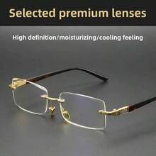 1pc New Frameless Edge-Processed Fashion +100--+400 High Definition Senior Men And Women Anti-Fatigue Presbyopia