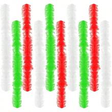 10 Pcs Feather Boas 5ft Artificial Fluffy Boas Colorful Feather Boas Set For Women Costume Halloween Wedding Christmas - đỏxanhtrắng - Xem 2