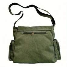 Laptop Case,School Bag,College-Style Student Attire Shoulder Bag, Suitable For Use During Work Hours, School Days, And Trips Outside The Home. School Supplies - Army Green - View 4