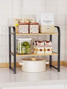 半层台面置物架，适用于浴室、梳妆台、书桌，黑白两色可选，家居用品、浴室配件、生日装饰、新年和情人节礼物 - 雙層款 - 查看 13