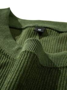 Áo nỉ dài tay nam kiểu retro chất liệu nhung kẻ. - xanh quân đội - Xem 6