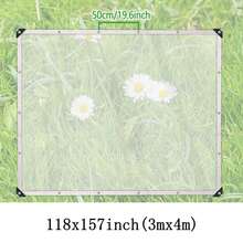 1pc Transparent Polyethylene Tarp With Grommets | 6-Layer White Edge Binding & 4 Reinforced Corners | 50cm Grommet Spacing + 5m Rope Included - Waterproof Cover For Gazebos, Chicken Coops, Porches, Balconies, Patios, Garden Plants & Camping (Clear)