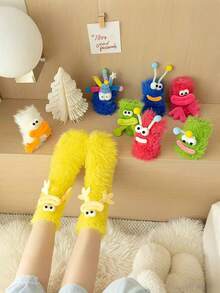 Einzigartige und humorvolle hässliche Socken, weich und bequem bis zur Mitte des Knies, geeignet für den täglichen Gebrauch im Herbst und Winter, passend als Weihnachts- und Halloween-Geschenke