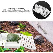 Plataforma de tortuga deTerraza de tortuga Hábitat de reptiles Muelle de isla flotante Terraza de descanso de tortuga de acrílico con ventosa para reptiles y anfibios (Estilo Entrega aleatoria)(S) - 1 - Ver 10