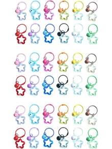 36Ps 9 Colors Acrylic Star Bell Keychain,Stars Colorful Keychainn Bulk,Keychain For Women Keys Backpack KeychainsChristmas - Transparent Single Star Bell - View 1