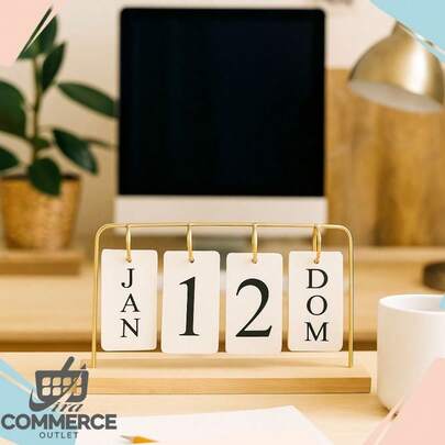 Calendário Perpétuo Decorativo – Perfeito para Escritório, Sala ou Quarto