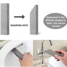 强力浮石清洁石，适用于浴室、厨房和泳池——轻松去除硬水渍、铁锈、水垢和污垢——形状设计便于清洁狭窄角落——是清洁马桶、水龙头、水槽、浴缸、淋浴喷头和瓷砖的理想之选，深度清洁工具 - 彩色 - 查看 5