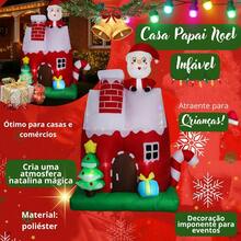 Casa Papai Noel Inflavel 2,10 Metros Decoração Natal Gigante - Vermelho - Visão 3