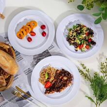 50/25/12pcs White Dinnerware Set, Includes 7.5-Inch Dessert Plates And 10.25-Inch Dinner Plates, Easy To Clean And Reusable, Suitable For Any Occasion. Whether You're Serving Salad, Barbecue, Appetizers Or Desserts, These Elegant Pure White Plates Can Meet All Your Needs. - White - View 10