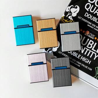 1 件全新塑料纹理烟盒，便携式加厚香烟收纳盒，防水烟盒，多种颜色可选，吸烟配件