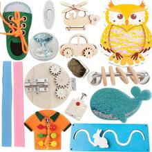 Holz-Beschäftigungsbrett Aktivitätsbrett DIY-Zubehör, geeignet für selbstgemachte Intelligenzrequisiten zur Fingerfertigkeit, Bewegungsförderung für Senioren mit Demenz, Autismus-Lebenstraining-Board - Verschiedenfarbig - Übersicht 2