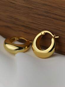 2 件时尚简约几何圆形耳环，优雅设计适合女性日常佩戴 - CYE0284(E138) - 查看 6