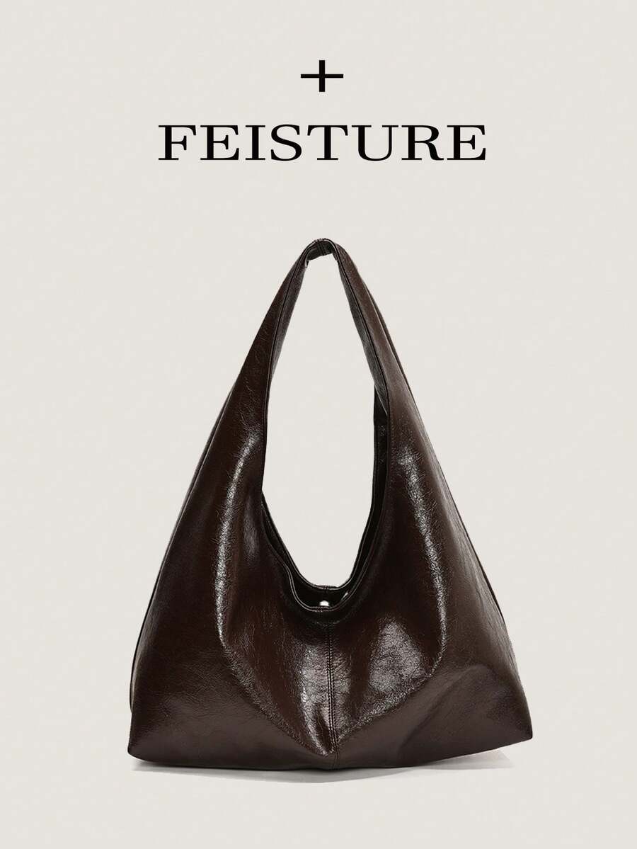 1 件 FEISTURE 大容量手提包，PU 材质时尚单肩包，带磁扣，适合女孩、女士、大学生、年轻专业人士，非常适合工作、商务、通勤、学校