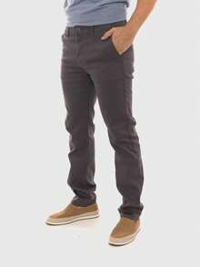 Men's Slim Fit Lycra Dress Twill Pants With Built-In Pockets - Sport Fine - Grey - View 2