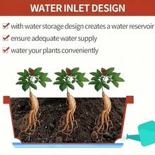 1/10pcs Extra Large Square Resin Planters With Drainage Hole And Tray - Durable, Lightweight Indoor/Outdoor Garden Pots For Vegetables, Flowers | Suitable For Home Balcony Gardening | Black, Light Grey, Garden Planters