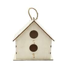 Handmade Density Board Material DIY Bird Nest & House Combination Set, Suitable For Small Birds & Parrots Outdoor Play, Relaxation, All Seasons