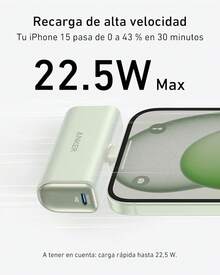 Power Bank con Conector USB-C Plegable Integrado, Cargador portátil de 5000 mAh 22.5, para 17/16/15 Serie, S22/23 Series,, Pro/, yás (Azul) - Ver 4