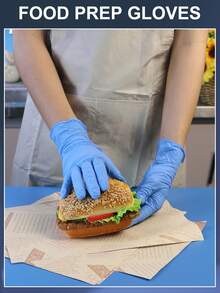 50/100pcs Disposable Nitrile Gloves, Blue Color, Oil & Water Resistant, For Kitchen Cleaning, Painting, Art, DIY Protection