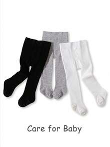 3 piezas Medias opacas de unicolor para niños, adecuadas para atuendos diarios - Multicolor - Ver 13