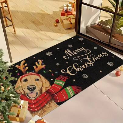 1pc 3 Cats Letter Design Entrance Mat, Decorative Carpet For Entryway, Kitchen, Hallway, Bedroom, Bathroom, Home Decor, Room Decor, Outdoor Mat, Garden Mat