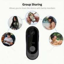 Wireless Smart Doorbell, Visual Doorbell Camera, HD Night Vision Doorbell, Two-Way Talk, Photos, Recording, APP Control, Voice Conversion Function, SD Card Local Storage, Wireless Video Doorbell For Home Security - Black - View 2