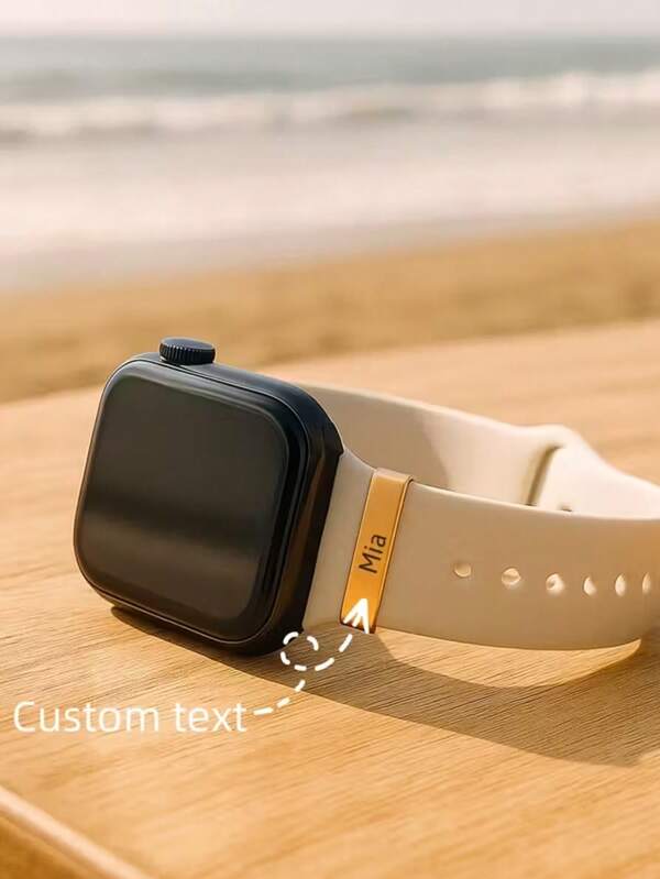 1 pièce Fermoir décoratif de montre personnalisé, convient pour les bracelets de montre, fermoir en acier inoxydable avec nom personnalisé (argent/or), accessoires de montre, cadeau unique pour les couples, les amis, la rentrée scolaire et Thanksgiving