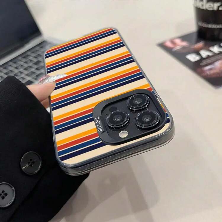 70s Vintage Retro Stripes Designed Phone Case Matte Colored Silver Covercompatible With  15 14 16 13 12 11 Pro Max Plus XS X Shockproof Har,Covercompatible With  17 Case,  17 Pro Case,  17 Pro Max Case - Black9 - Xem 5