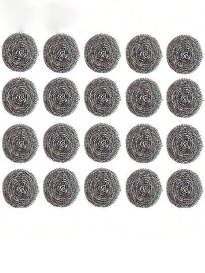 20pcs Stainless Steel Cleaning Balls, Multi-Purpose Kitchen Cleaning Brush. Essential Cleaning Tool For Home, Outdoor And Barbecue. 2-In-1 Sponge And Cleaning Ball For Kitchen, Bathroom, Home, Household Items.