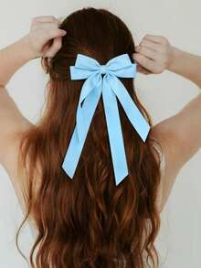 1pc Shiny Satin Ribbon Bow Large Floating Clip Hair Pin For Women, Daily, Party, Festival Wear, Claw Clips, Clips For Hair, Hair Slide, Hair Claws, Bows, Cute